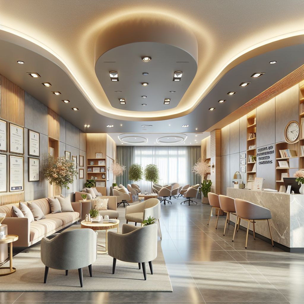 Welcoming reception area of Alanya Dil ve Konuşma Bozuklukları - Comfortable seating and informational materials available for visitors.