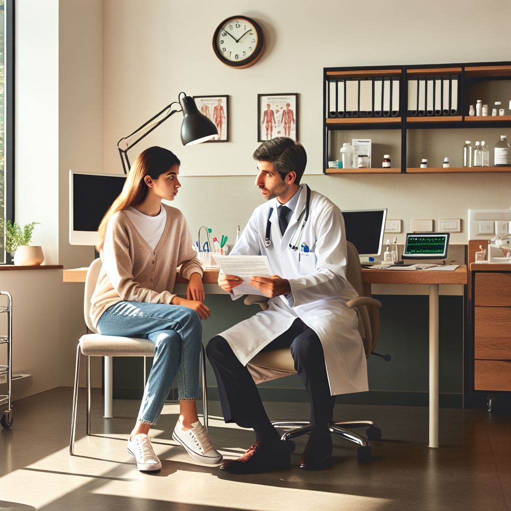Doctor and patient consultation in Alanya - İncekum Polikliniği