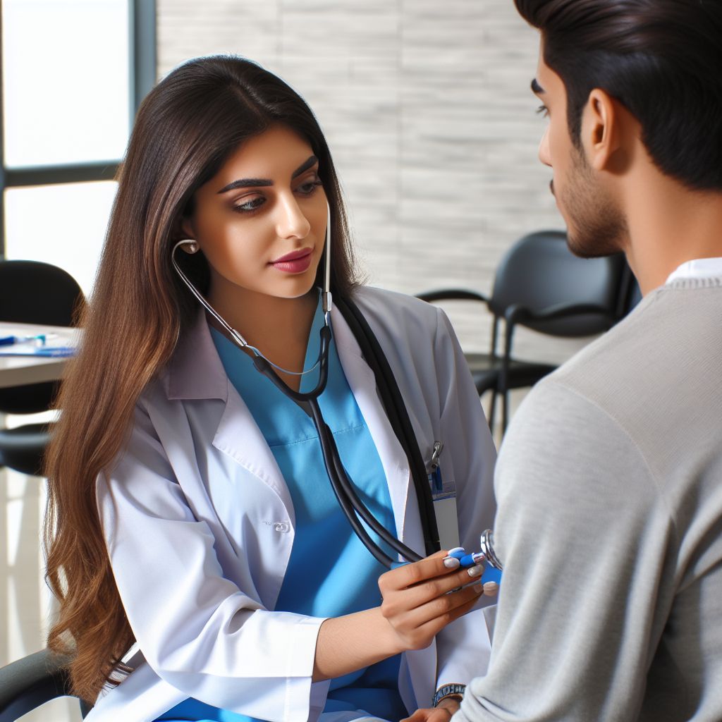 Doctor examining a patient at Alanya - Konakli Devlet Polikliniği