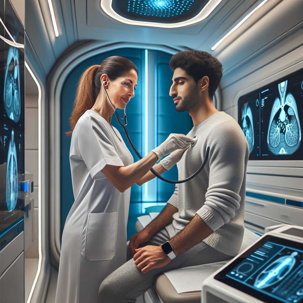 Alanya Mediterra Sağlık Kabini healthcare provider examining a patient