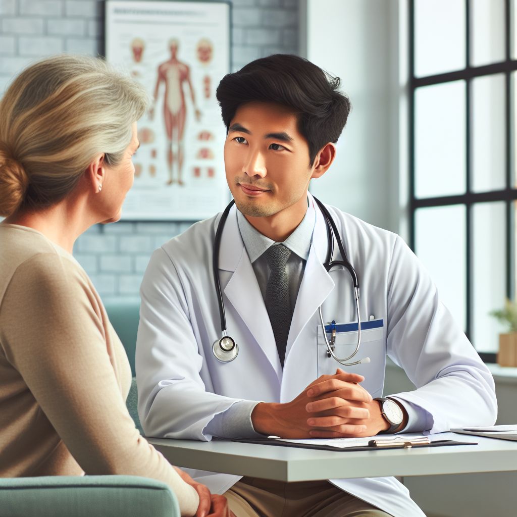 Doctor consulting with a patient at Alanya Özel Mahmutlar Derman Poliklinik