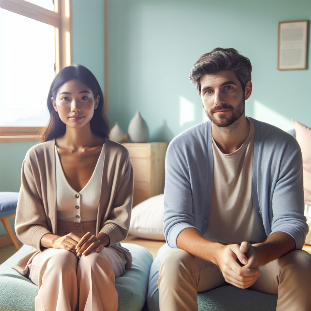 Couple in therapy at Alanya Psikoloji Merkezi working on their relationship.
