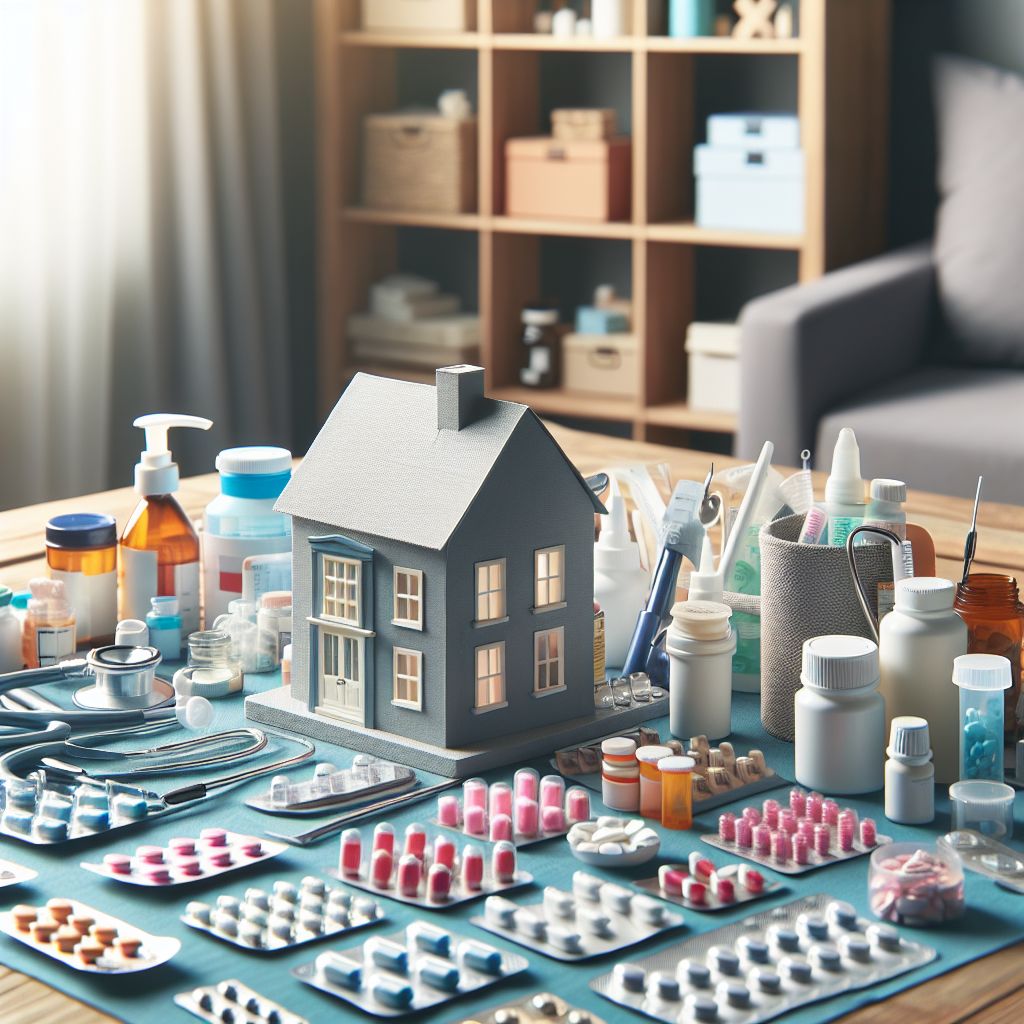 Organized medical equipment and medication for home health management by Alanya Şifa Evde Sağlık Hizmetleri.