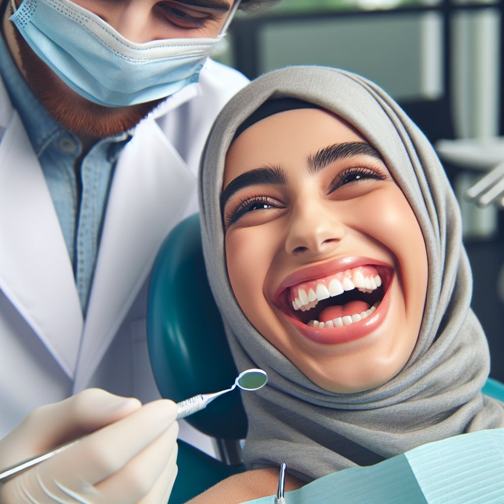 Patient receiving dental examination from Dr. Murat Dikmen in Alanya